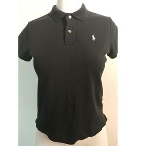 Ralph Lauren black slim fit button up polo shirt